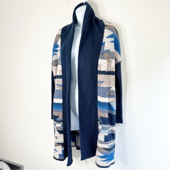H&M Women's Cardigan Knit Sweater Long Maxi Duster Aztec Southwestern Print - Picture 6 of 16